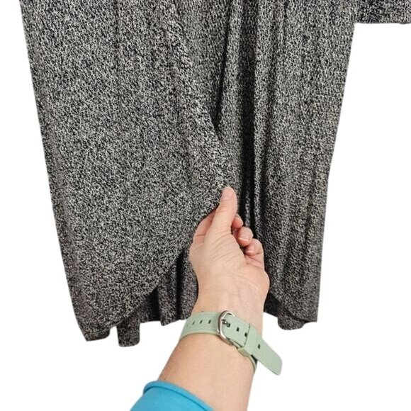 Eileen Fisher Long Duster‎ Cardigan Sz PM Marled Gray Boho Relaxed Open Beach - Picture 4 of 9